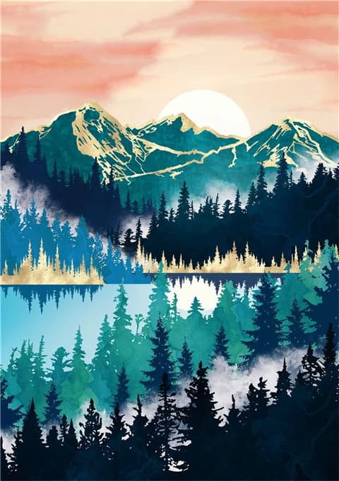 30x40cm 5D DIY Diamantmålning Fullständig, Abstrakt Målningsserie#B,D