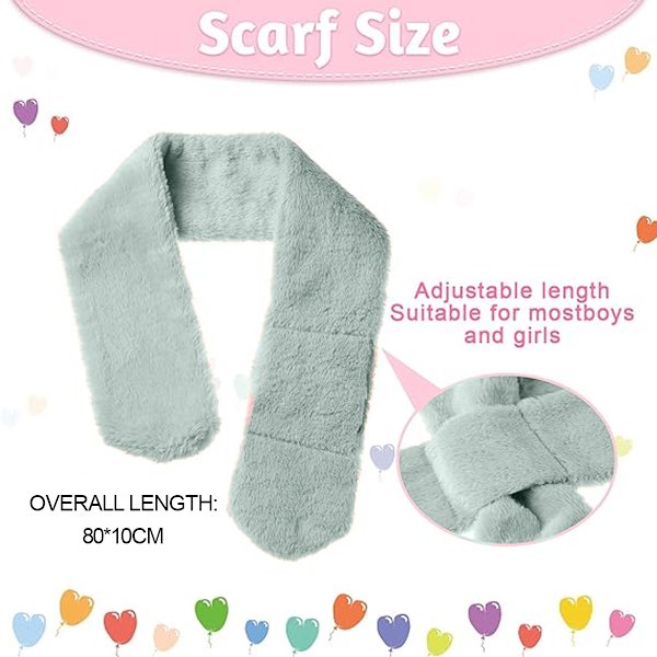 Fleece Skjerf for Gutter og Jenter Varmt Vinter Høst Barn Krage Skjerf Halsvarmer Barneskjerf Solid mint green