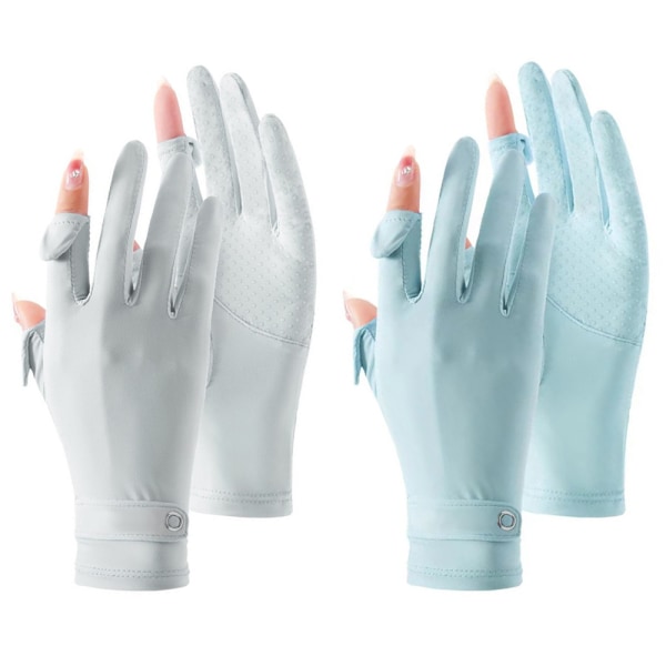 2 par solskyddshandskar för kvinnor Helfinger pekskärm Halkfria handskar som andas utomhus sommarhandskar för kvinnor