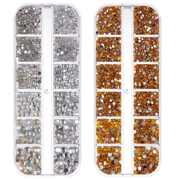 Crystal Round Nail Art, platta ryggar Akryl Rhinestones Gems style 4