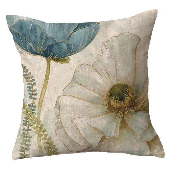 Sett med 4 Dekorative Puter med Blomstermønster 45 x 45 cm