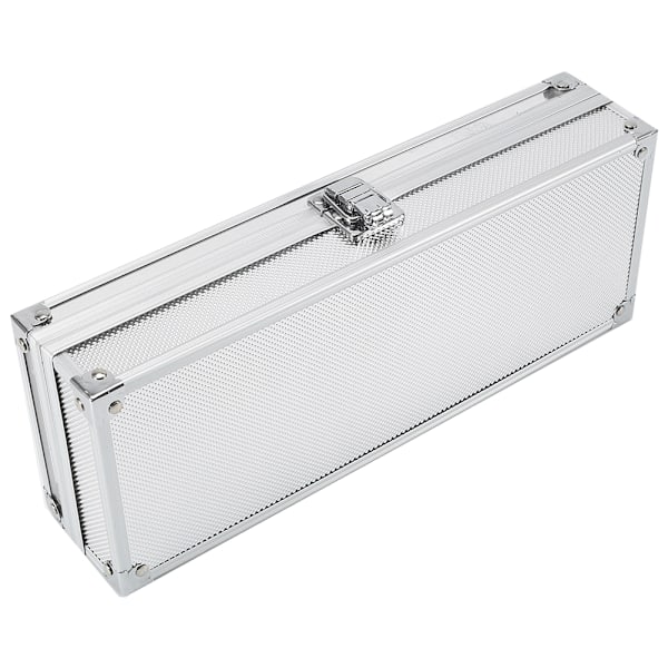 6 rutnät aluminium rektangel klocka smycken display förvaringsorganisatör låda (6 platser)