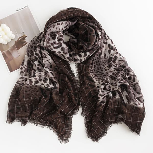 1 leopard print varmt medium-langt tørklæde afslappet tryk batch litterær retro hår tynd sektion temperament sjal kvinde
