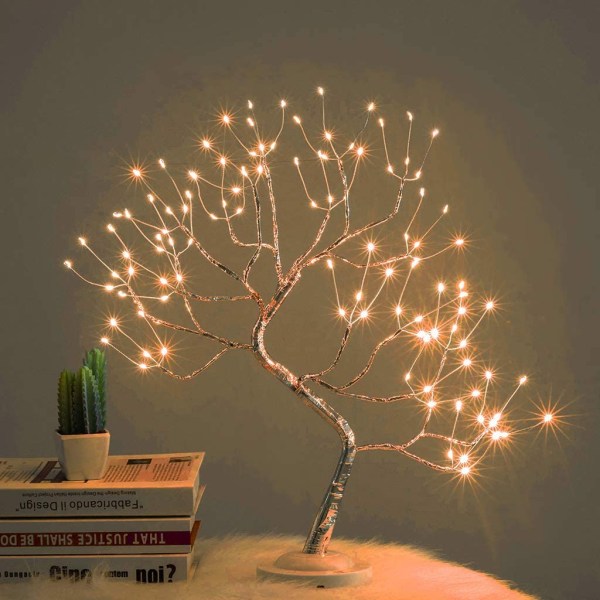 Desktop bonsai tree lamp, equipped with 108 LED copper wire