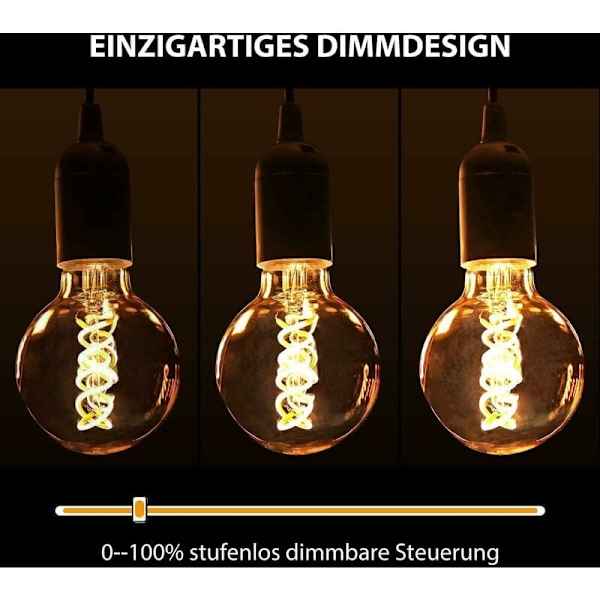 Dekorativ glödlampa med rustik industriell stil, universell dimbar E27 retro LED-lampa med avancerade komponenter för jämn dimning, idealisk för
