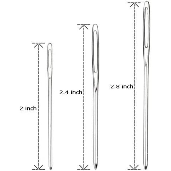 6 stycken broderinålar i 3 storlekar för handsömnad.