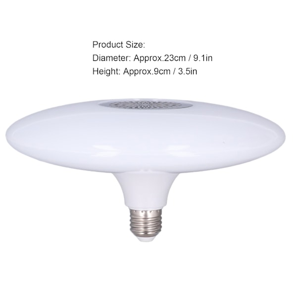 24W E27 RGB Färgförändrande Musiklampa med Fjärrkontroll Smart Musikhögtalare Taklampa 85‑265V