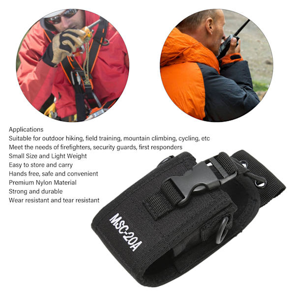 Walkie Talkie-holder Lett og bærbar universell nylonradioveske for 2-veis radio MSC 20A