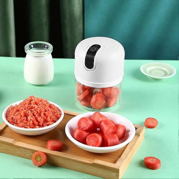 100ml Mini USB Trådløs Elektrisk Hvitløkspresse Hakker Kutter For Grønnsaker Chili Kjøttkvern Mat Ch