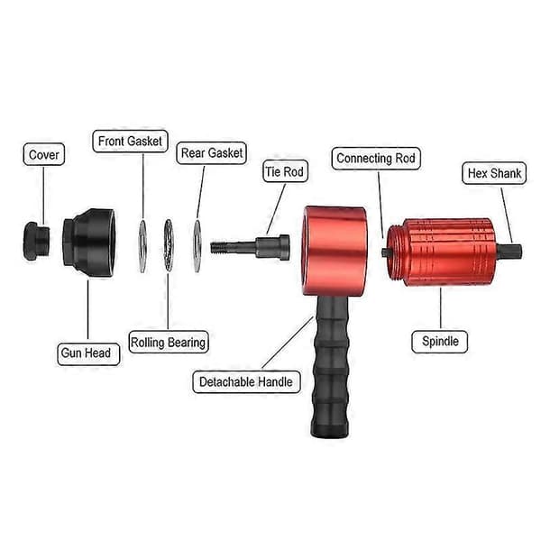 Rivetmutterverktøysett Riveting M3-m8 Trådløs Rivet Drill Elektrisk Adapter Innsettingsmutterverktøy Brukt I Mann