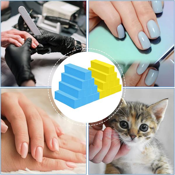 20 st Nail Buffer Block för Akryl och Naturliga Naglar, 4 Sidor
