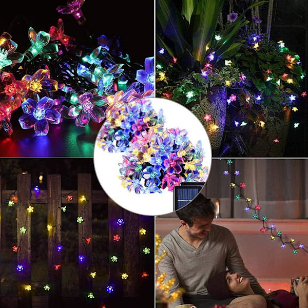Solcelled Fe-Have-Lys til Udendørs - 9.5M 8 Tilstande 50 LED Sol