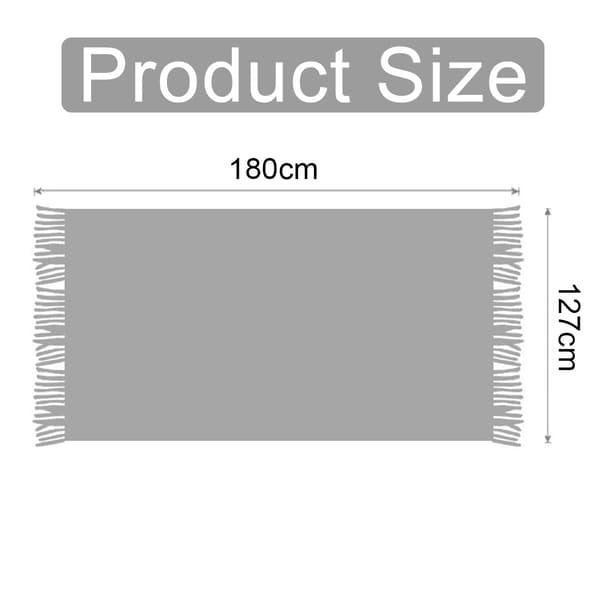 Pledd Teksturert Solid Myk Sofa Dekorativt Strikket Pledd, 127 x 152 cm