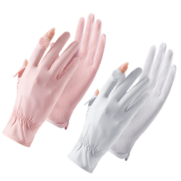 2 Packs Women UV Sun Protection Gloves Full Finger Touchscreen