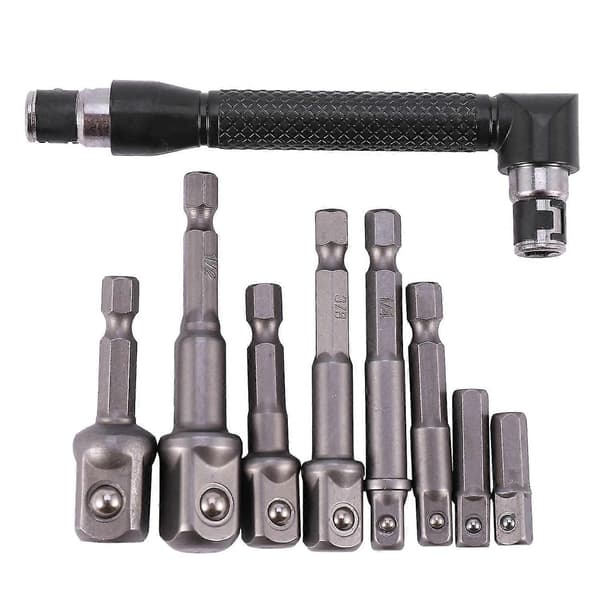 9 stk. Borforlenger 1/4 tomme 3/8 tomme 1/2 tomme Socket Adapter Impact Hex Skrutrekker Bar Sett