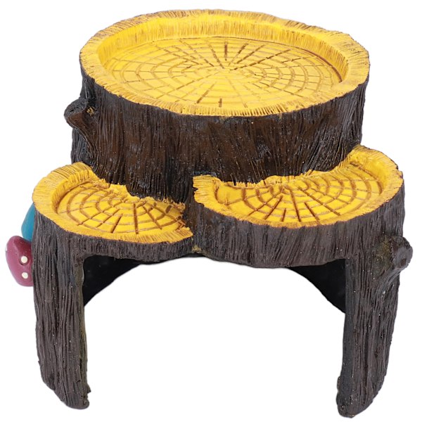 Harpiks Mini Stump Form Skjuler Hull Trehule Kunstige Akvarium Planter Ornamenter for Ly