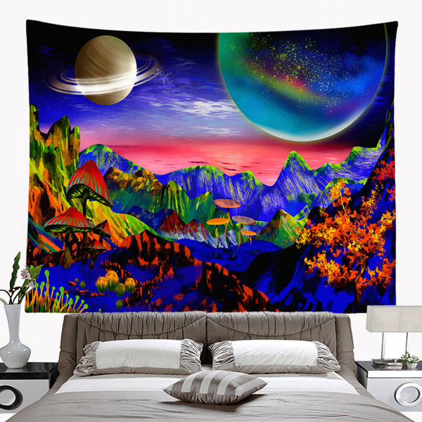 Planetary Tapestry afspejler galaktisk rum Tapet Sort Lys