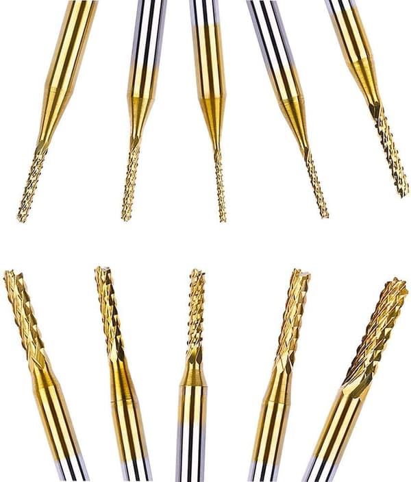 10 st 3 mm PCB Volframkarbid Titan Ändgravyrfräs 0.8-