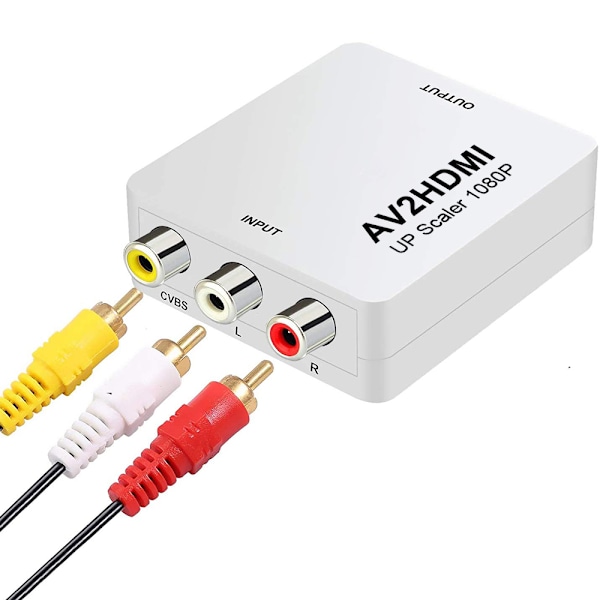 RCA Composite CVBS AV till HDMI Video Audio Konverter Adapter för Kamera DVD VHS VCR PSP Xbox PS2 till Ny Monitor eller Projektor