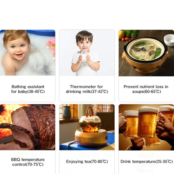 Matsond för Sockerkokning, Förbättrade Funktioner Studietimer, -50°C till 300°C Räckvidd, 99 Timmar 59 Minuter 59 Sekunder Timer, för Kulinarisk Precision och