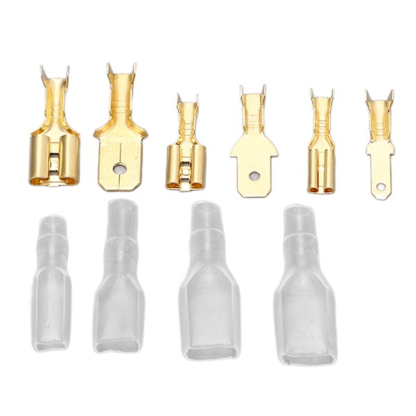 Kabelsko-set med trådhylsor, mässing, hane/hona, med nylonhölje, krympstift