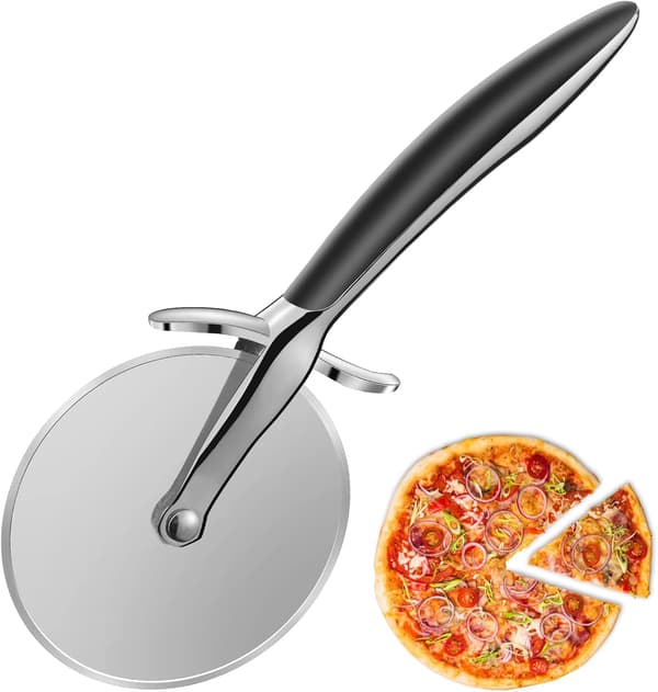 Pizzakutter i rostfritt stål, professionell pizzakutter med halkfritt