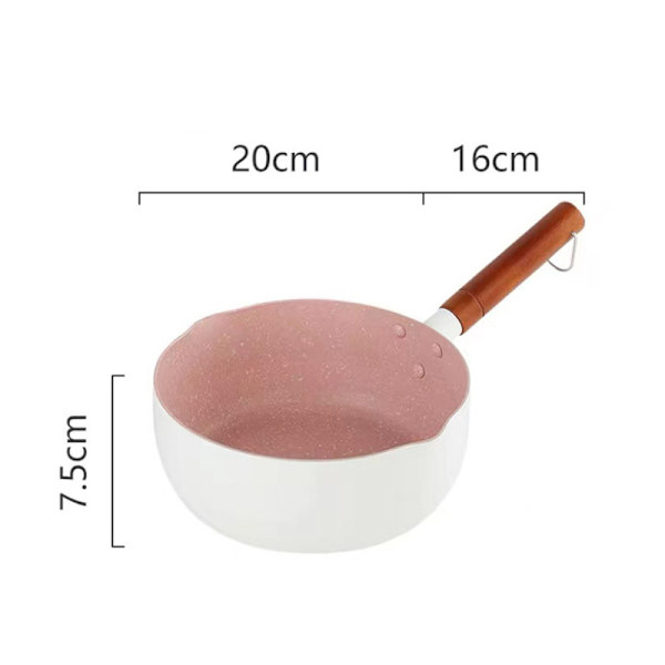 Japansk stil kastrull nonstick mjölk nudelsoppa såspanna babymatlagningspotta vit 20cm