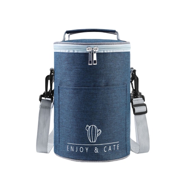 Cylinder Bento isoleringsväska rund matlåda handväska