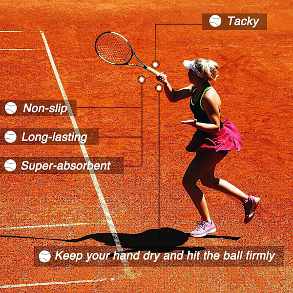 1 stk Tennis Racketgrep, Klissete Tennisgrep, Absorberende