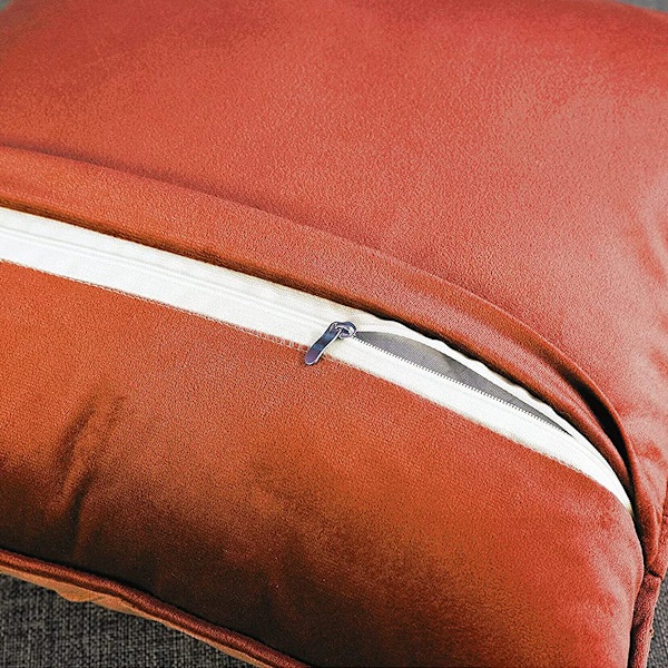 2-pack Sammetskuddfodral Dekoration för Soffa 18\" x 18\" Mjuk Kvadratisk Kuddfodral Nordisk Stil Enfärgad Rutig Överdrag -Orange