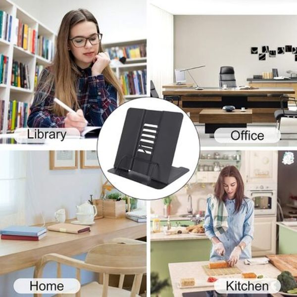 Stöd för läsning, bokställ för kokbok, hopfällbart metallbokställ för barn för recept, manual, noter, tabulatur, iPad,