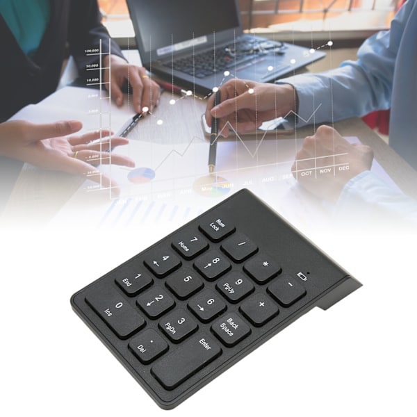 2.4G Trådlöst numeriskt tangentbord Chokladknappar Plug and Play 18 tangenter Nummer Numpad för bankrevisor