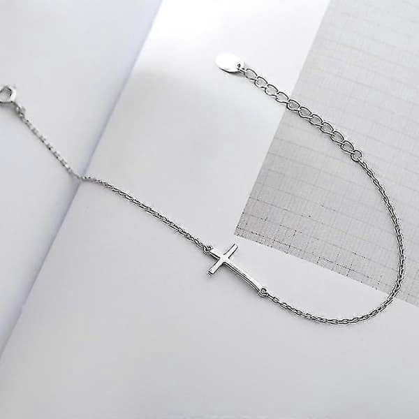 Korsarmband för kvinnor, justerbart silverarmband