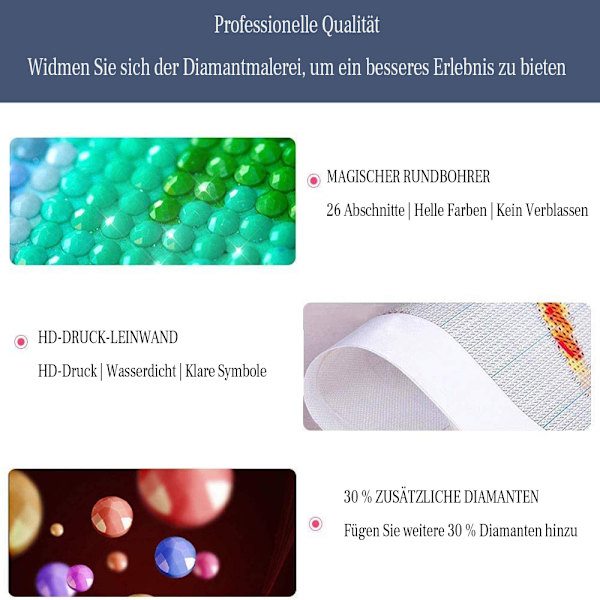 YALKIN Timanttimaalaussetti Aikuisten, 5D DIY Timanttimaalaus,