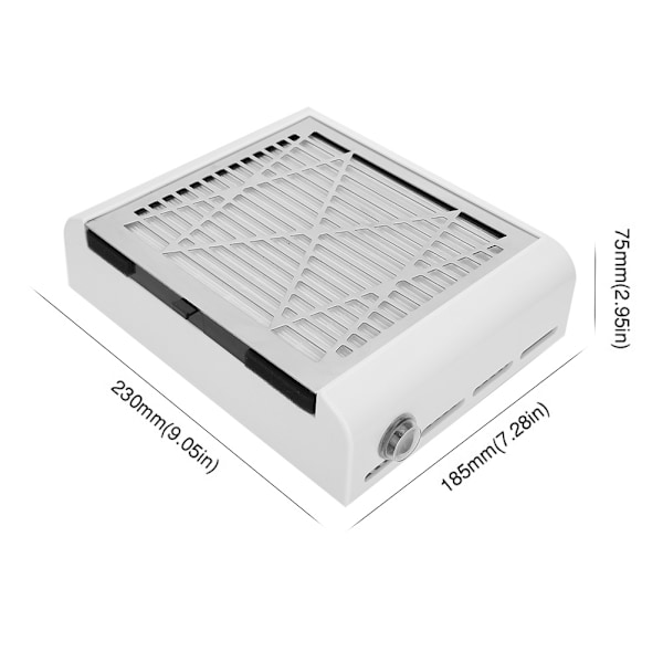 40W Nageldammsugare Stark Sugkraft Utdragbar Filter Nagelsalongs Dammsugare Manikyrverktyg (EU-kontakt 110-240V)