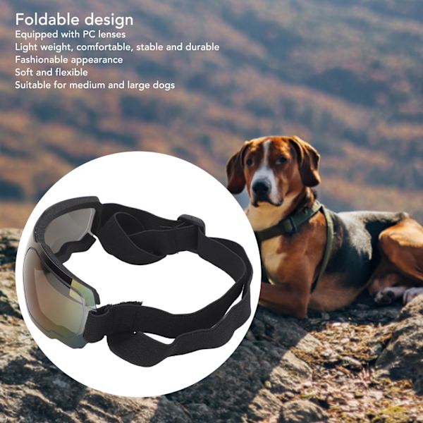 Hundebriller Vindtætte UV-Beskyttende Solbriller til Mellemstore og Store Hunde Udendørs Gåtur Blå