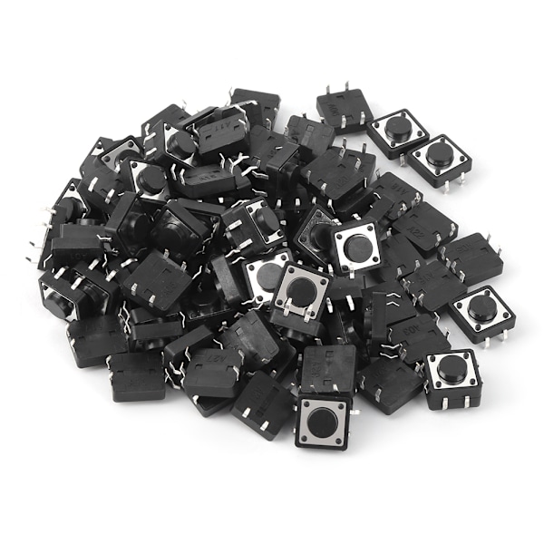 100 st Momentära Taktila Tryckknappsbrytare Mini Mikro Taktbrytare Tillbehör 12 x 12 x 5mm