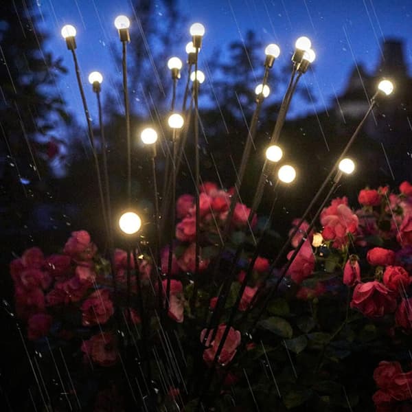 Stjärnklar Utomhusdekor: 40 LED Solcellsdrivna Eldflugslampor Med Stjärnfallsdesign, Förhöjer Din Trädgårds Charm (2-pack)