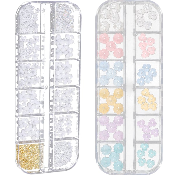 3D nagelkonst blomma charms för naglar blomma, nageljuveler och dekorationer för akrylnaglar