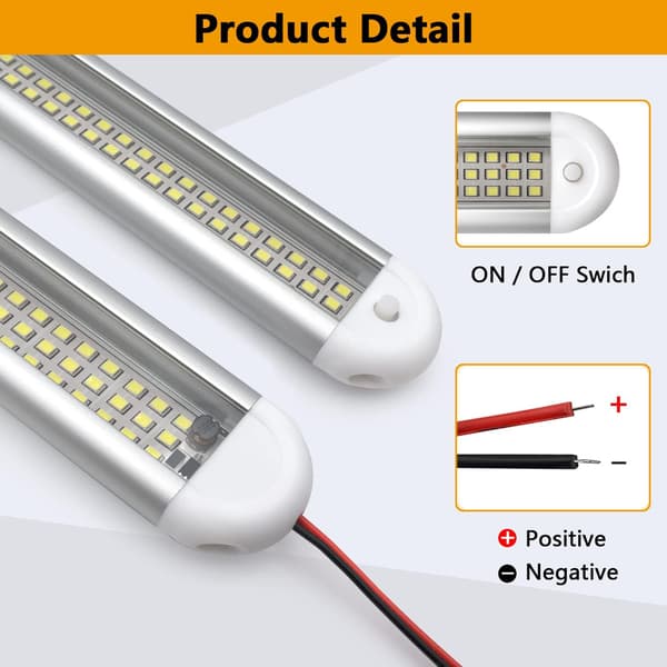 4-pack (Vit) 12V LED Van Interiörbelysning Kit 120 LEDs Strip Li