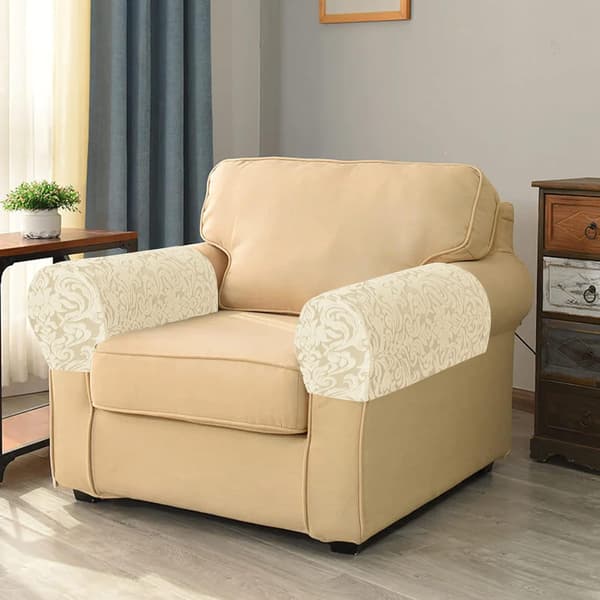 (Khaki) 2 STK Armlenetrekk Sofa, Stol Armbeskyttere Stretch,