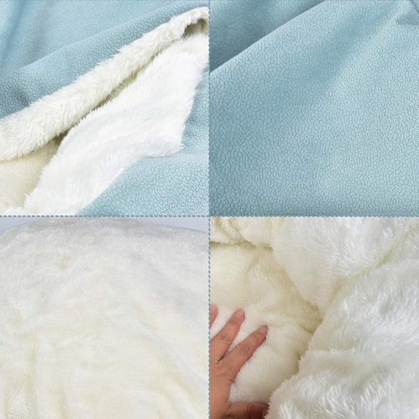 Kattbädd bekväm rund hundbädd mjuk husdjursbädd XZ025 (48 * 20, Cyan)