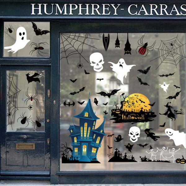 Halloween-ikkuna-tarrat kaksisivuiset irrotettavat tarrat juhliin