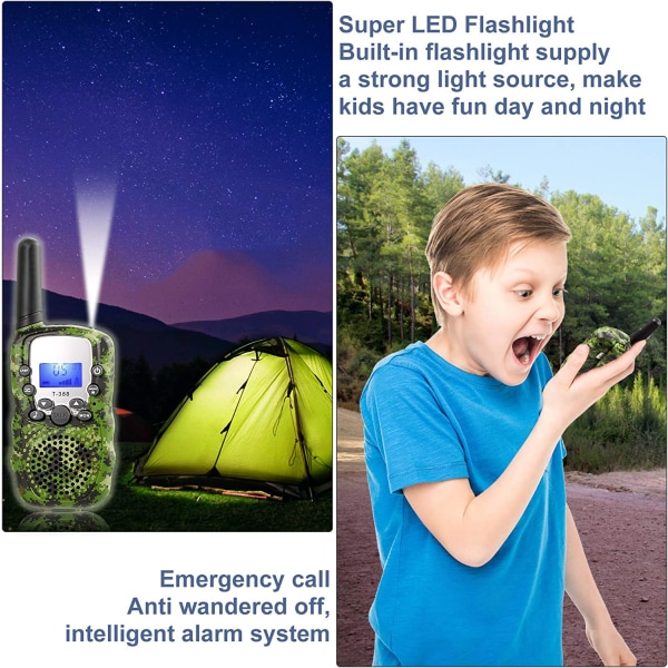 Walkie Talkies for Kids 3 KM Lang rekkevidde Barn Walky Talky