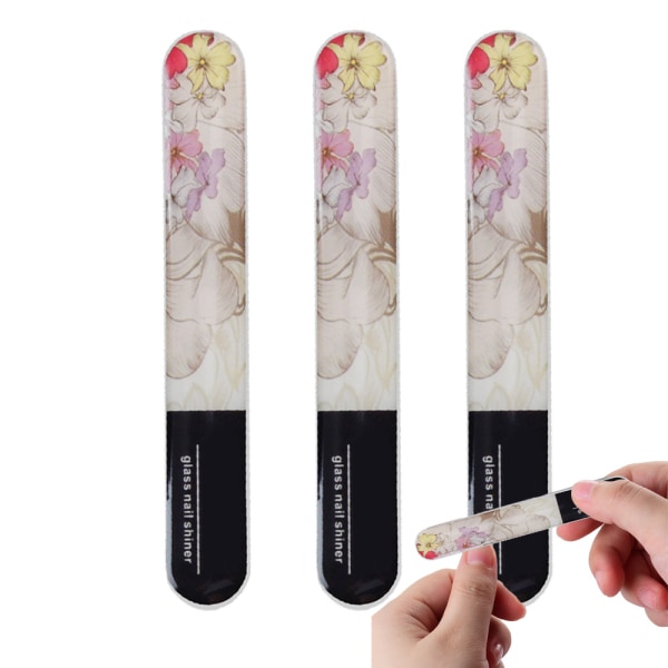 3 Pack Crystal Glass Nail File with Case, Nail Shine Buffers Polisher for  Manicure Nail Care Fingernail File