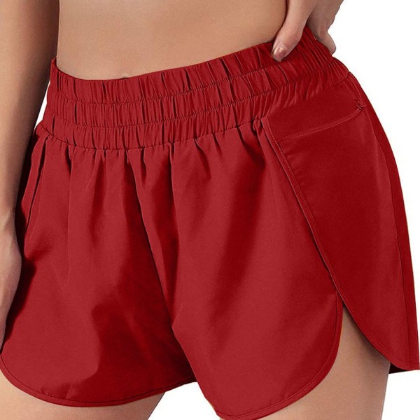 Kvinnors löparshorts med fickor Hög midja sport fitness