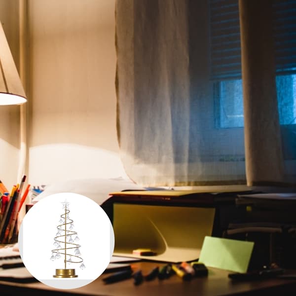 Juletrelampe, krystallspiraljuletre med glitrende stjerne, for julebordsdekorasjon