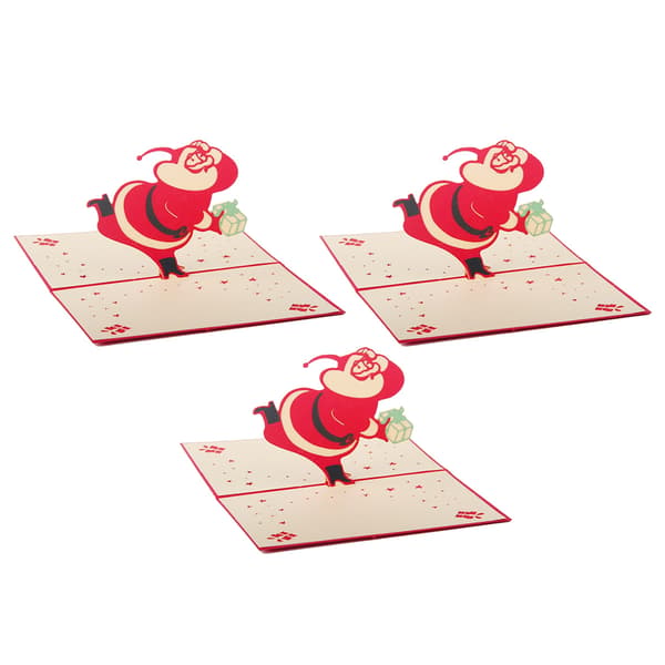 3 st 3D Pop Up Julkort Gott Nytt År Kort Presentkort