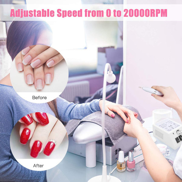 Elektrisk nagelfil, nagelborrmaskin, nagelfil borr set kit
