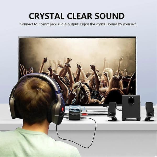 Optisk til RCA-konverter, digital til analog lydkonverter 192 kHz, DAC-lydkonverter for TV DVD Bl